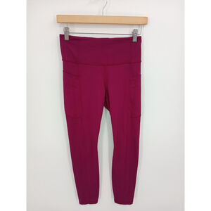 ATHLETA Ultimate Stash II Magenta Pink Fuchsia 7/8 Cropped Tight Leggings Small